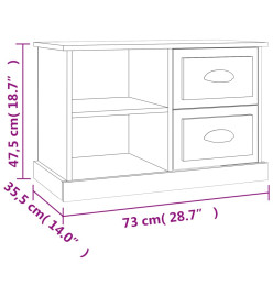 Meuble TV blanc 73x35,5x47,5 cm bois d'ingénierie