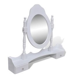 Coiffeuse avec miroir et tabouret 7 tiroirs Blanc