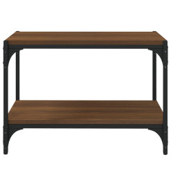 Meuble TV Chêne marron 60x33x41 cm Bois d'ingénierie et acier