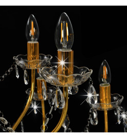 Lustre 2 couches Doré 15 ampoules E14