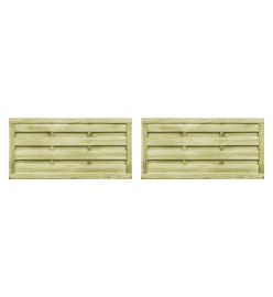 Portillons 2 pcs Bois de pin imprégné 150x75 cm Vert