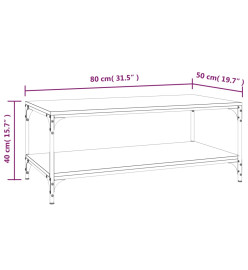 Table basse Chêne sonoma 80x50x40 cm Bois d'ingénierie