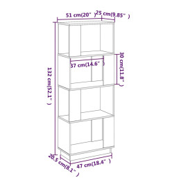Bibliothèque/Séparateur de pièce Blanc 51x25x132 cm Pin solide