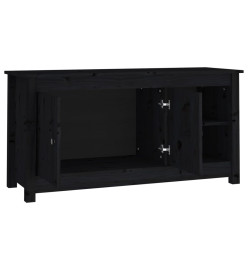 Meuble TV Noir 103x36,5x52 cm Bois de pin massif