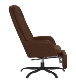 Chaise de relaxation et repose-pied Marron brillant Similicuir