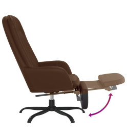 Chaise de relaxation et repose-pied Marron brillant Similicuir