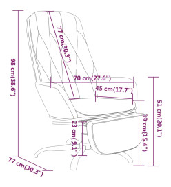 Chaise de relaxation et repose-pied Marron brillant Similicuir