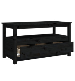 Table basse Noir 102x49x55 cm Bois massif de pin