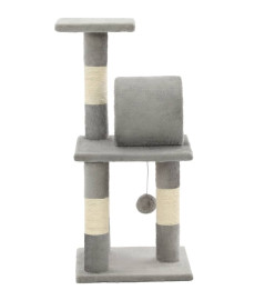 Arbre à chat avec griffoirs en sisal 65 cm Gris