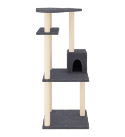 Arbre à chat avec griffoirs en sisal gris foncé 123 cm