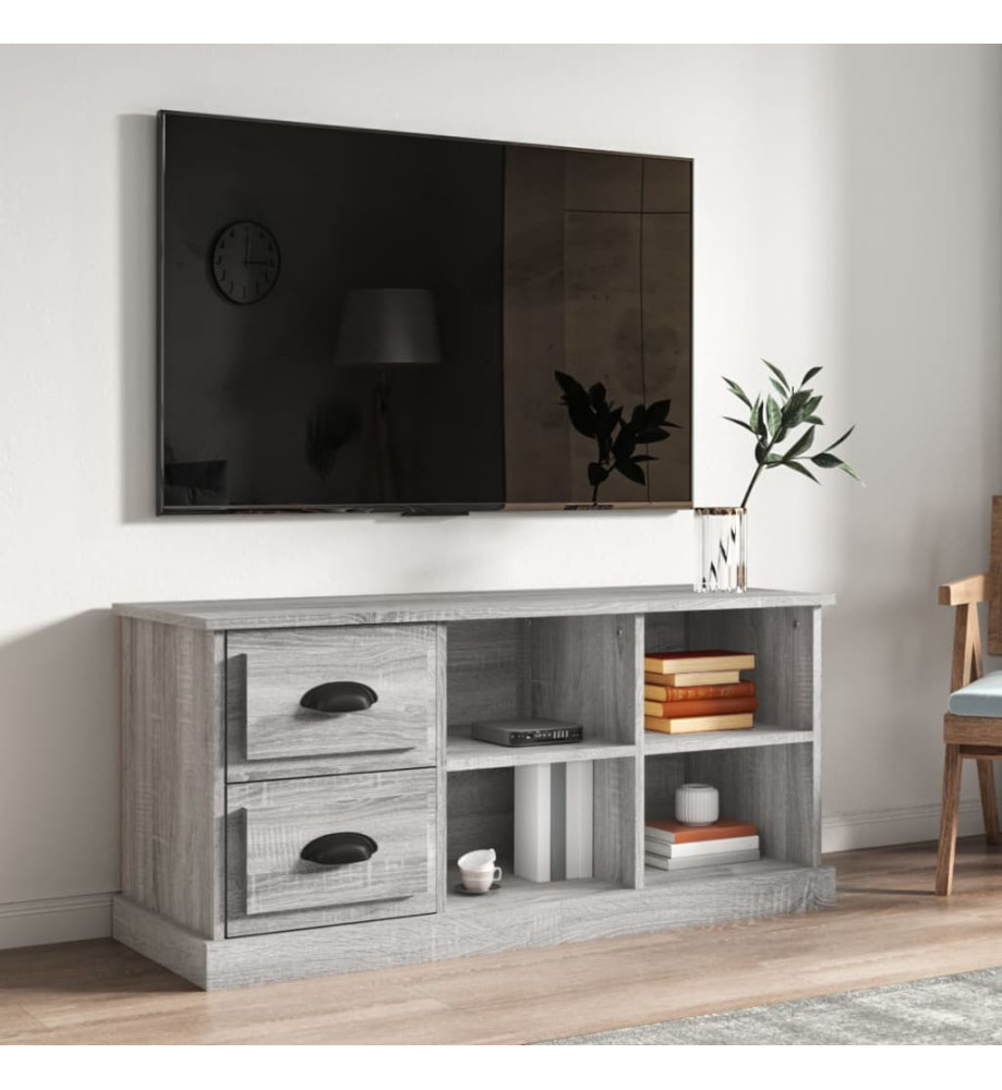 Meuble TV sonoma gris 102x35,5x47,5 cm bois d'ingénierie