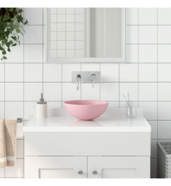 Lavabo de salle de bain Céramique Rose mat Rond