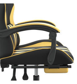 Chaise de jeu avec repose-pied Noir et doré Similicuir