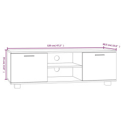 Meuble TV Chêne fumé 120x40,5x35 cm Bois d'ingénierie