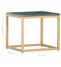 Table basse Vert 40x40x35 cm Pierre véritable et texture marbre