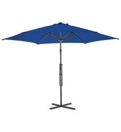 Parasol d'extérieur avec mât en acier Bleu 300x230 cm