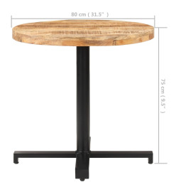 Table de bistro Ronde Ø80x75 cm Bois de manguier brut