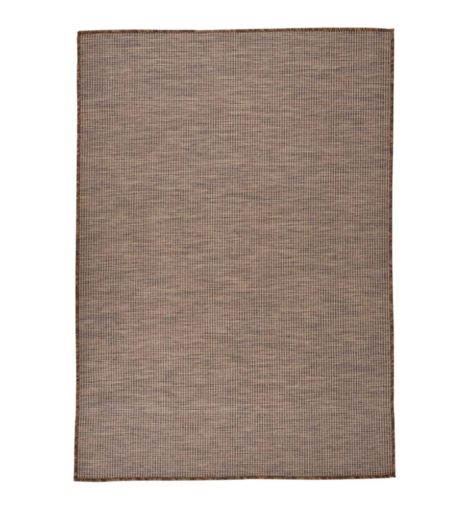 Tapis à tissage plat d'extérieur 160x230 cm Marron