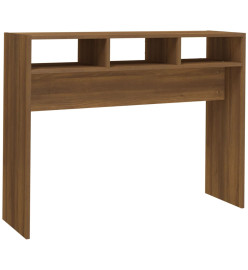 Table console Chêne marron 105x30x80 cm Bois d'ingénierie