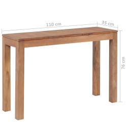 Table console Bois de teck et finition naturelle 110 x 35 x 76 cm