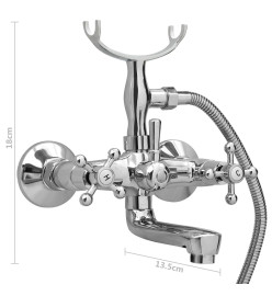 Robinet de baignoire à 2 poignées et déviateur de douche Chrome