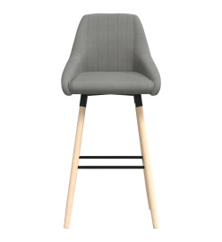 Tabourets de bar lot de 2 gris clair tissu