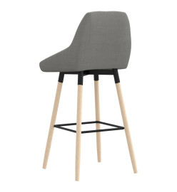 Tabourets de bar lot de 2 gris clair tissu