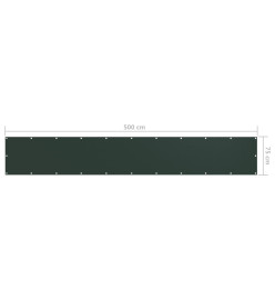 Écran de balcon Vert foncé 75x500 cm Tissu Oxford