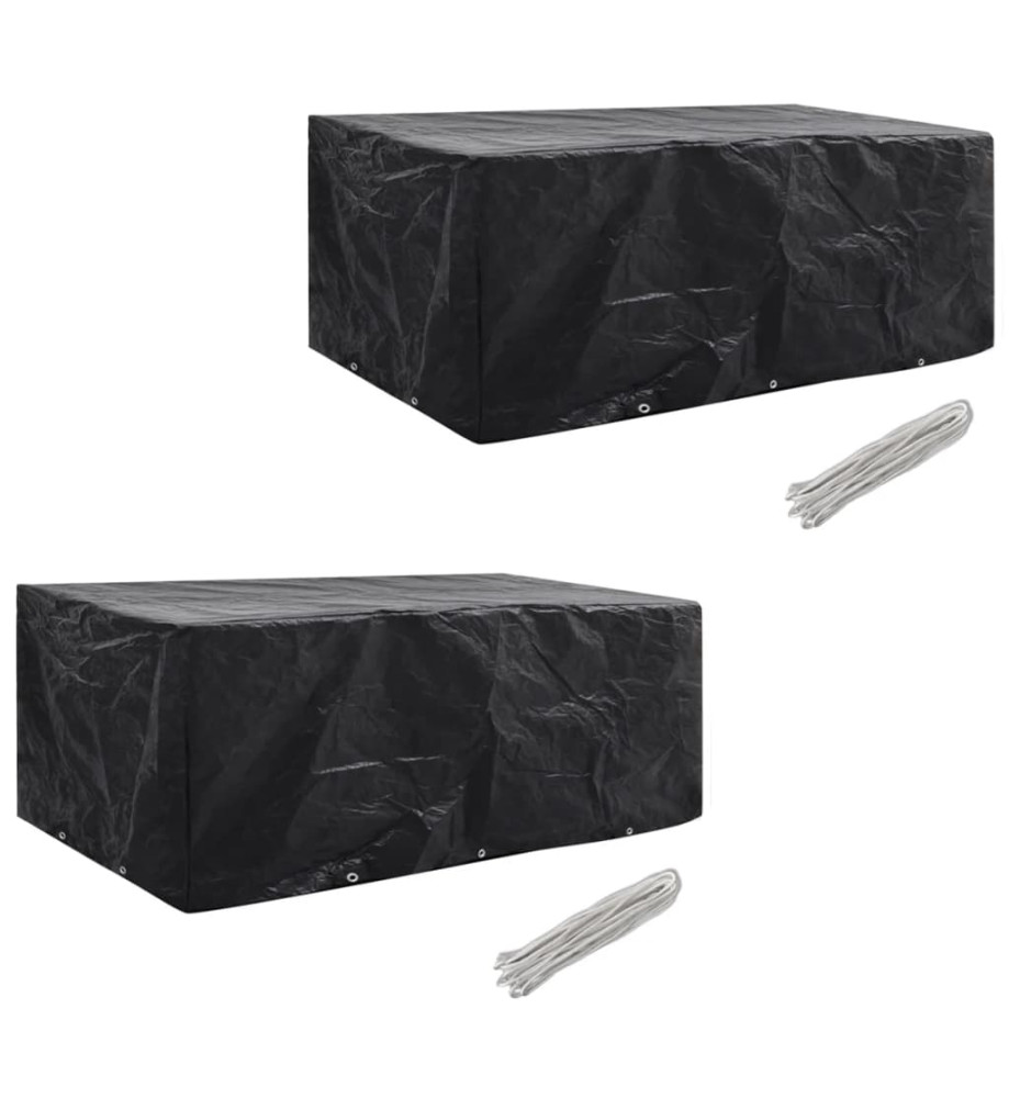 Housses de salon de jardin 2 pcs Rotin 10 œillets 229 x 113 cm