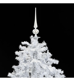 Arbre de Noël neigeux avec base de parapluie Blanc 140 cm