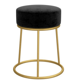 Tabouret rond Noir Velours