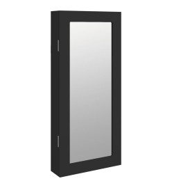 Armoire à bijoux avec miroir murale noir 30x8,5x67 cm