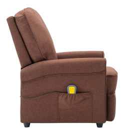 Fauteuil électrique de massage Marron Tissu