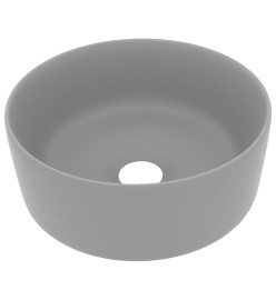 Lavabo rond de luxe Gris clair mat 40x15 cm Céramique