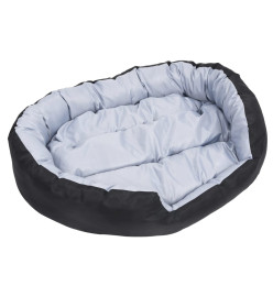 Coussin réversible lavable pour chien Gris et noir 110x80x23 cm