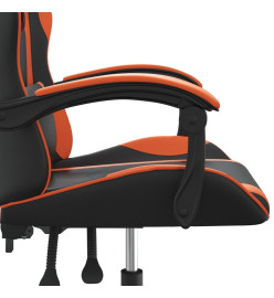 Chaise de jeu pivotante Noir et orange Similicuir