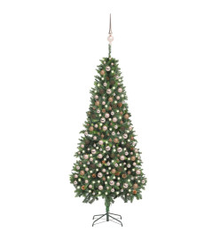 Arbre de Noël artificiel LED et boules et pommes de pin 210 cm