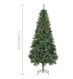 Arbre de Noël artificiel LED et boules et pommes de pin 210 cm