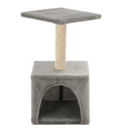 Arbre à chat avec griffoirs en sisal 55 cm Gris