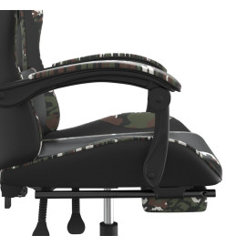 Chaise de jeu pivotante repose-pied Noir camouflage Similicuir