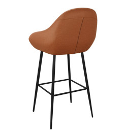 Tabourets de bar lot de 2 marron clair similicuir