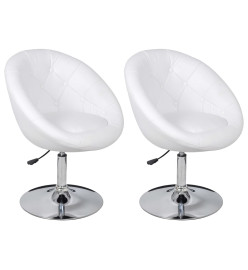 Chaises de bar lot de 2 blanc similicuir