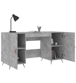 Bureau gris béton 140x50x75 cm bois d'ingénierie