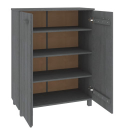 Armoire à chaussures HAMAR Gris foncé 85x40x108 cm Pin massif