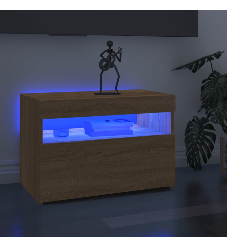 Meubles TV avec lumières LED 2 pcs Chêne sonoma 60x35x40 cm