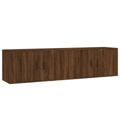 Meubles TV muraux 2 pcs chêne marron 80x34,5x40 cm