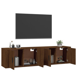 Meubles TV muraux 2 pcs chêne marron 80x34,5x40 cm