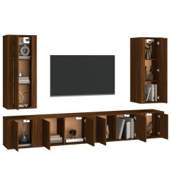 Ensemble de meubles TV 6 pcs Chêne marron Bois d'ingénierie