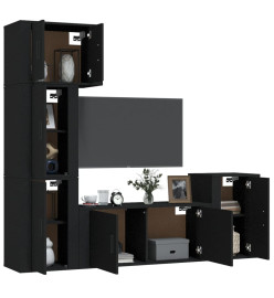 Ensemble de meubles TV 5 pcs Noir Bois d'ingénierie