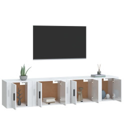 Ensemble de meubles TV 4 pcs Blanc brillant Bois d'ingénierie